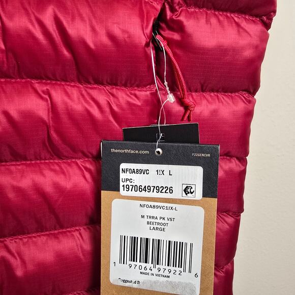 The North Face Men’s Terra Peak Vest Size L Beetroot Pertex Quantum - Picture 5 of 6